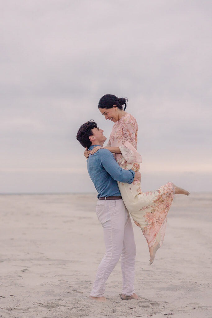 Proposal at sunset on Tybee Island - Esther Griffin Photography