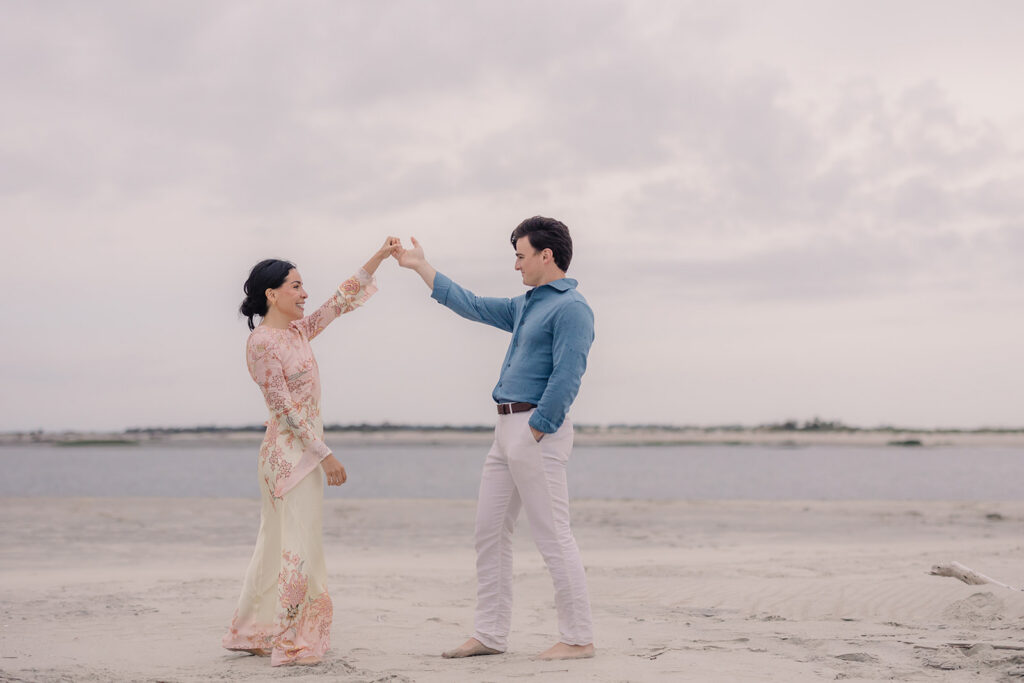 Proposal at sunset on Tybee Island - Esther Griffin Photography