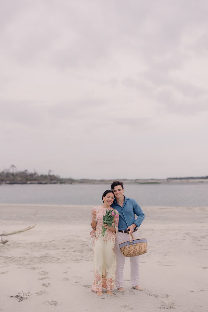 Proposal at sunset on Tybee Island - Esther Griffin Photography
