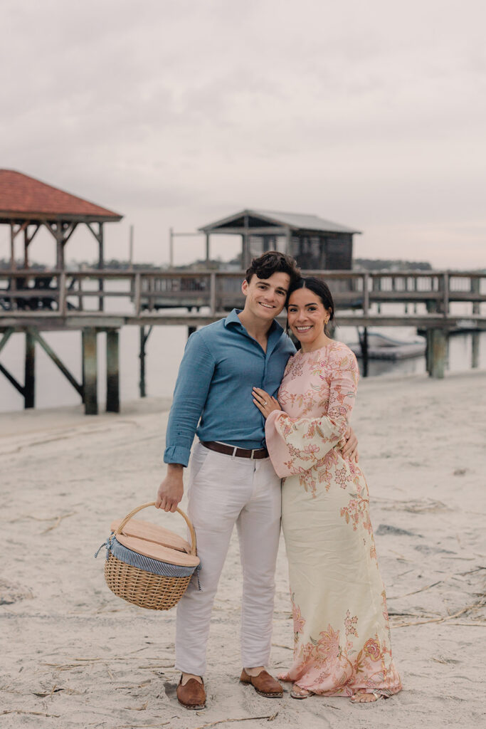 Proposal at sunset on Tybee Island - Esther Griffin Photography